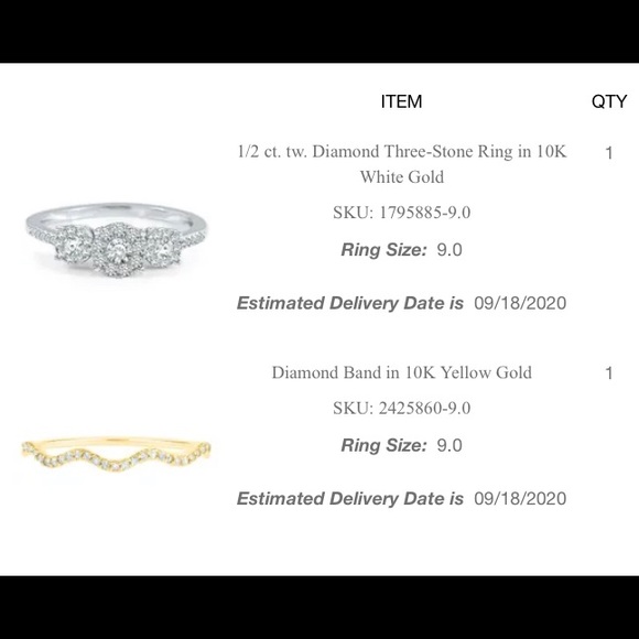 1/2 ct Diamond Three-Stone Ring in 10K White Gold - Picture 3 of 9